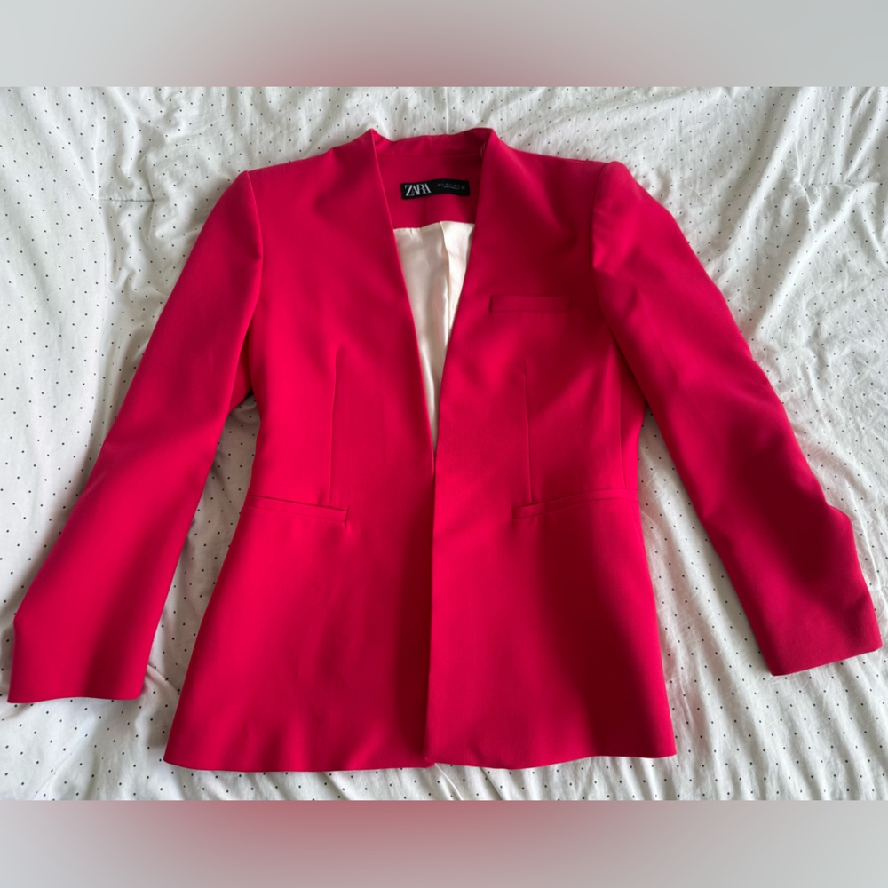 Zara Raspberry Pink Blazer Size Large